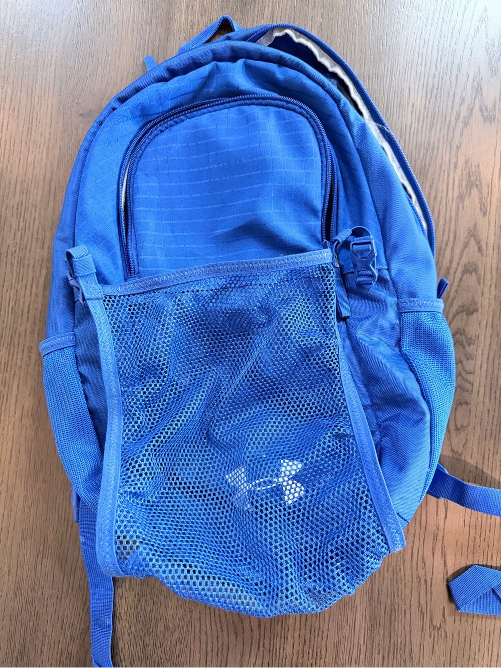 Under Armour Blue Backpack with Front Mesh Ball Pocket